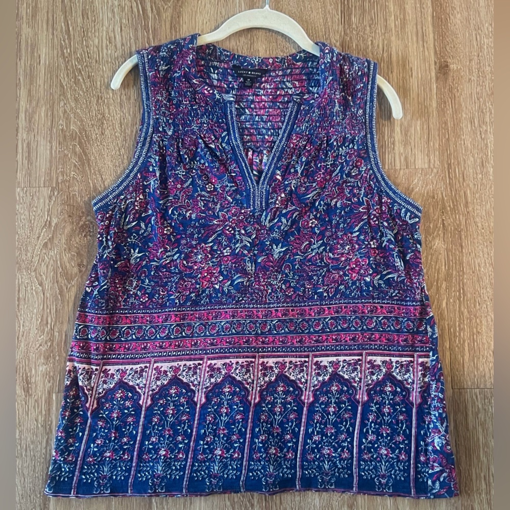 Lucky Brand- Colorful Paisley Sleeveless Shirt (EUC)